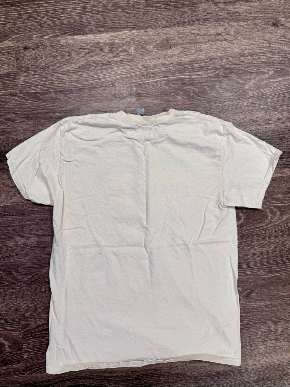 Champion Logo Graphic T Shirt Cream Heavy Cotton Large Streetwear Tee - Picture 2 of 6
